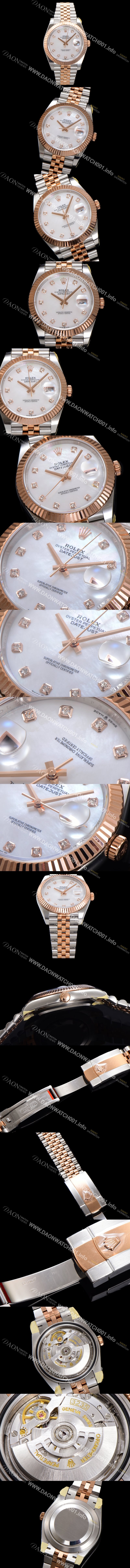 로렉스 남성용 데이저스트II m126331 18K 로즈골드 41mm 오토매틱 Cal.3235 무브먼트 화이트/자개 다이얼 rol5353 Ⅳ
