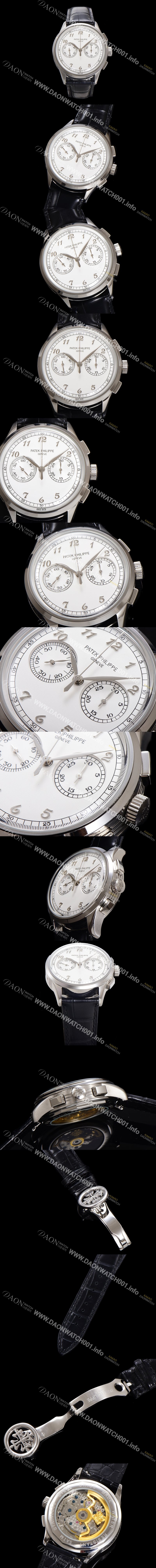 파텍필립 남성용 컴플리케이션 5170G 크로노그래프 오토매틱 7750 타입 39mm 가죽줄 화이트 다이얼 pat2209 Ⅳ