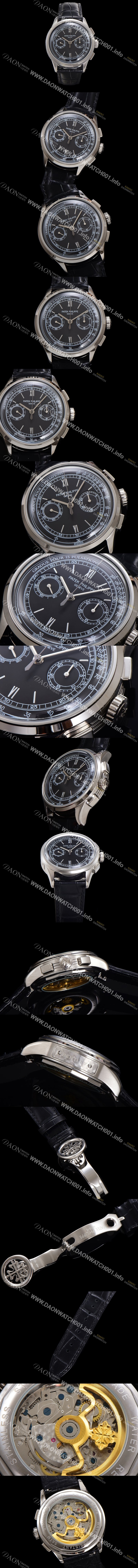 파텍필립 남성용 컴플리케이션 5170G 크로노그래프 오토매틱 7750 타입 39mm 가죽줄 블랙 다이얼 pat2206 Ⅳ