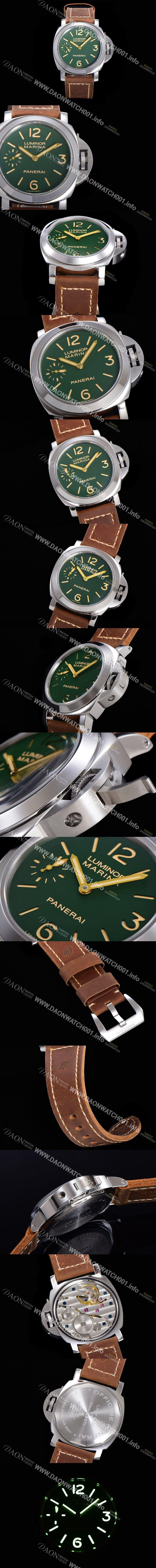 파네라이 남성용 루미노르 PAM00911 마리나 8-Days 그린다이얼 44mm 수동형 무브먼트 PAN01352 Ⅳ