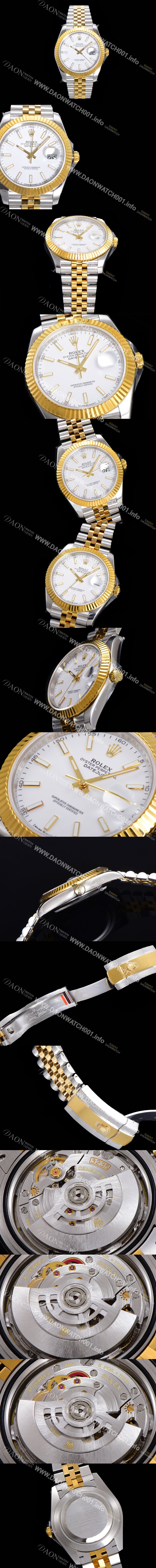 로렉스 남성용 904L스틸!! 2022신형 데이져스트 41mm II 126333 !! 18K 옐로골드 화이트 다이얼 브레이슬릿 신형 Cal.3235 오토매틱 무브먼트 ROL09323 Ⅳ