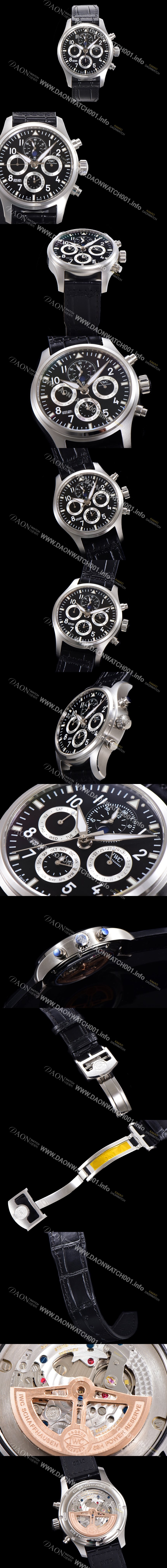아이더블유씨 남성용 파일럿 41mm 오토매틱 89630 타입 가죽줄 블랙다이얼 iwc1195 Ⅳ