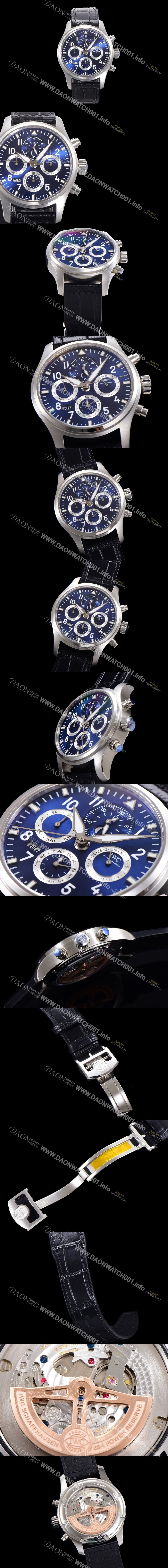 아이더블유씨 남성용 파일럿 41mm 오토매틱 89630 타입 가죽줄 블루다이얼 iwc3952 Ⅳ