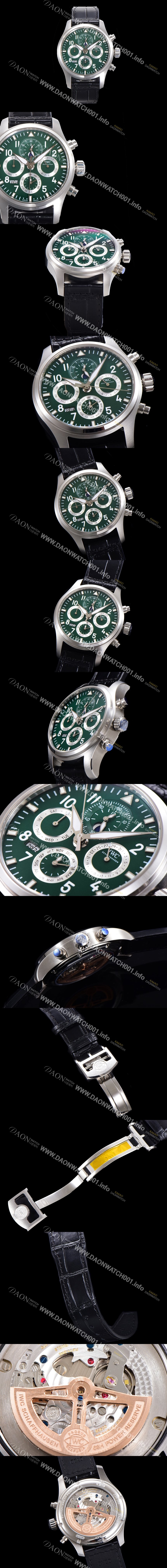 아이더블유씨 남성용 파일럿 41mm 오토매틱 89630 타입 가죽줄 그린다이얼 iwc1531 Ⅳ