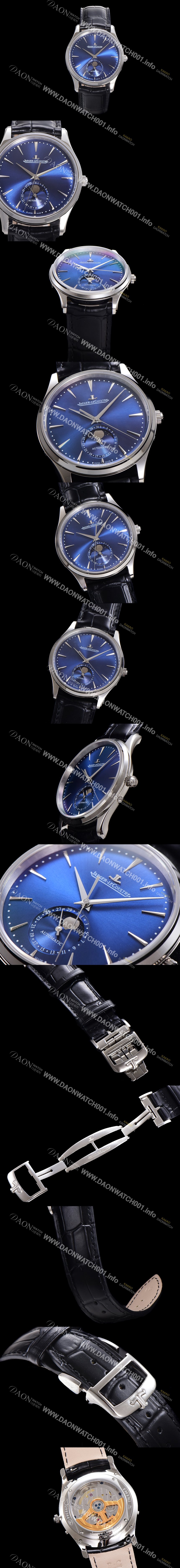 예거 르꿀르뜨 남성용 마스터 울트라 씬 문페이즈 오토매틱 925타입 39mm 가죽줄 블루다이얼 jag1939 Ⅳ