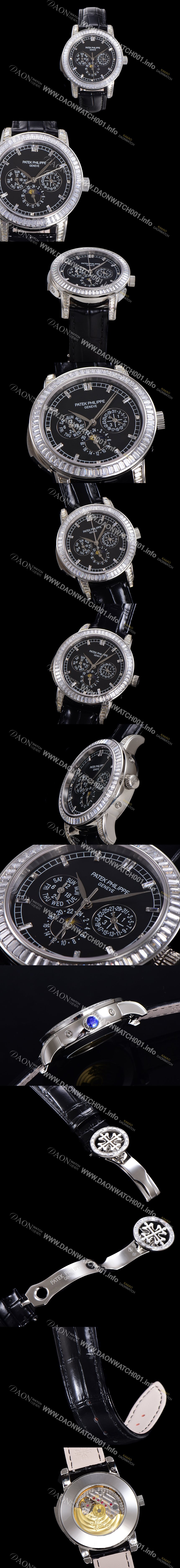 파텍필립 남성용 Ref.5073P 그랜드 컴플리케이션 문페이즈 오토매틱 다이아몬드셋팅 42mm 가죽줄 블랙다이얼 pat9125 Ⅳ