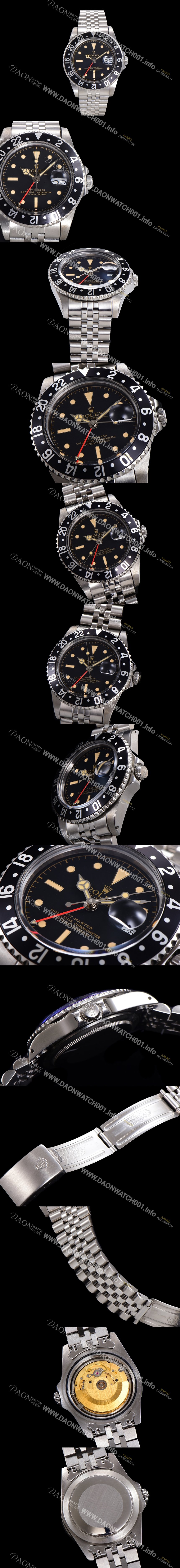 로렉스 남성용 지엠티-마스터 클래식 모델 Ref.16700 오토매틱 E2836-2 타입 40mm 메탈줄 블랙다이얼 rol1593 Ⅳ