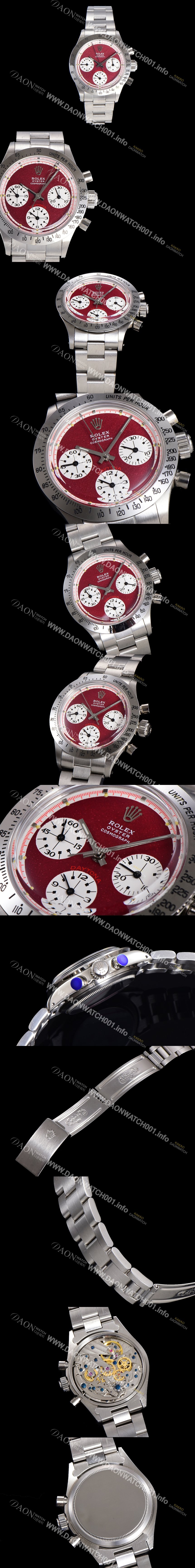 로렉스 남성용 1965년 모델 클래식  코스모그래프 데이토나  Ref.6239 수동감기/기계식 37mm 스크류 다운 푸셔 메탈줄 브라운다이얼 rol2113 Ⅳ