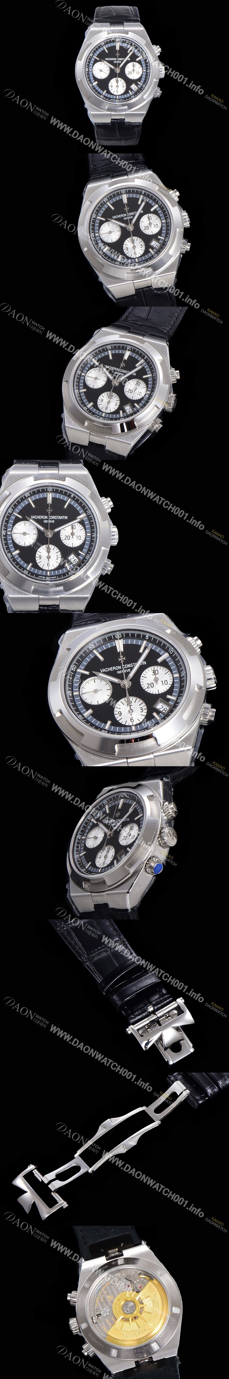 바쉐런콘스탄틴 남성용 오버시즈 크로노그래프 42mm 오토매틱 5500S 가죽줄 블랙다이얼 vac1913 Ⅳ