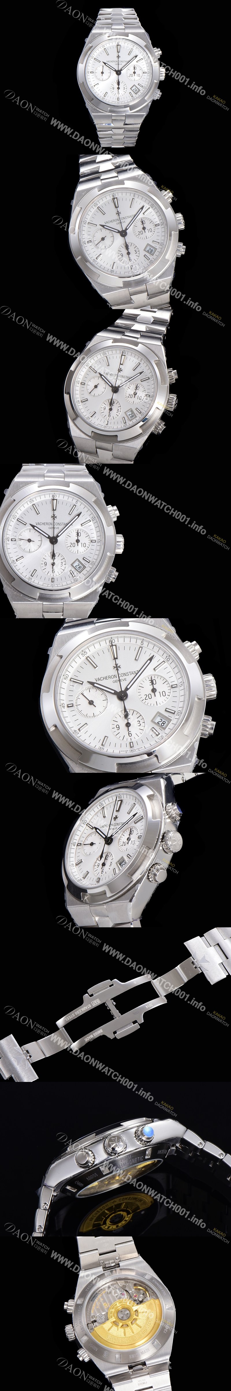 바쉐런콘스탄틴 남성용 오버시즈 크로노그래프 42mm 오토매틱 5500S 메탈줄 화이트다이얼 vac1135 Ⅳ
