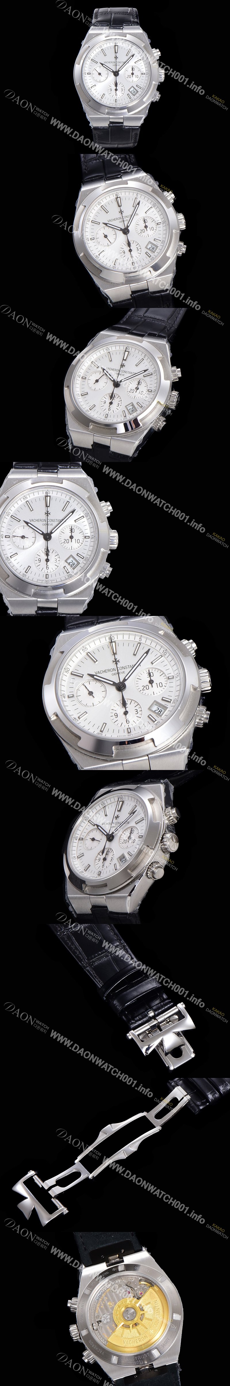 바쉐런콘스탄틴 남성용 오버시즈 크로노그래프 42mm 오토매틱 5500S 가죽줄 화이트다이얼 vac1235 Ⅳ