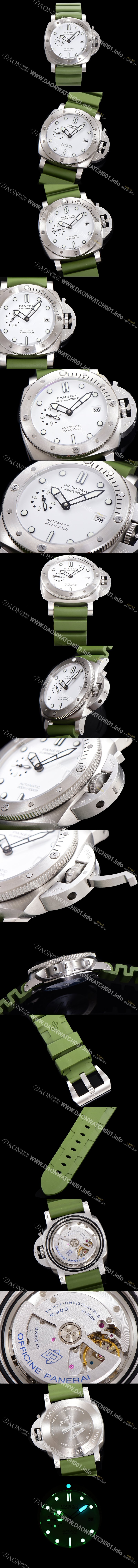 파네라이 남성용 서브머시블 PAM01226 오토매틱 Cal P. 900 타입 44mm 우레탄 화이트다이얼 pan6262 Ⅳ