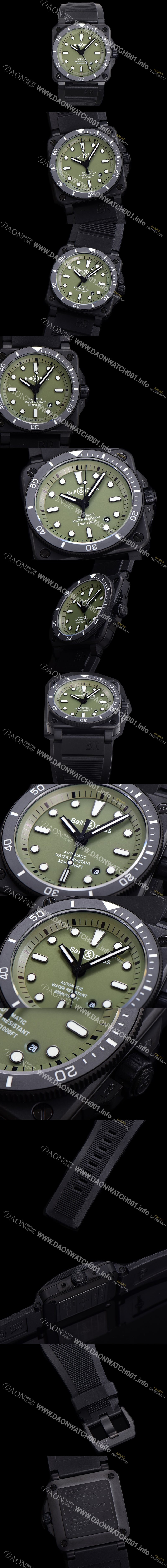 벨엔로즈 남성용 BR03-92 다이버 오토매틱 ETA2836-2 타입 42mm 우레탄줄 그린다이얼 bel70872 Ⅳ