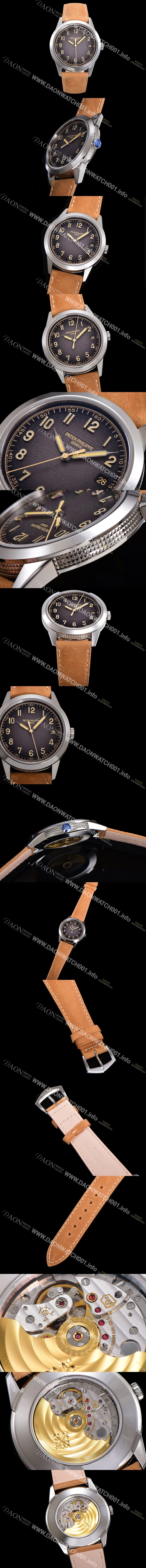 파택필립 남성용 칼라트라바 Ref.5226G-001 오토매틱 Cal.26-330 S C 타입 40mm 가죽줄 틱스처드 그레이다이얼 pat78242 Ⅳ