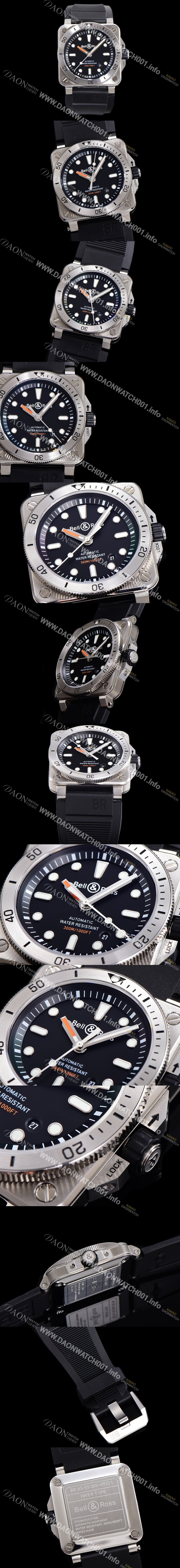 벨엔로즈 남성용 BR03-92 다이버 스틸 오토매틱 ETA2836-2 타입 42mm 우레탄줄 블랙다이얼 bel84497 Ⅳ