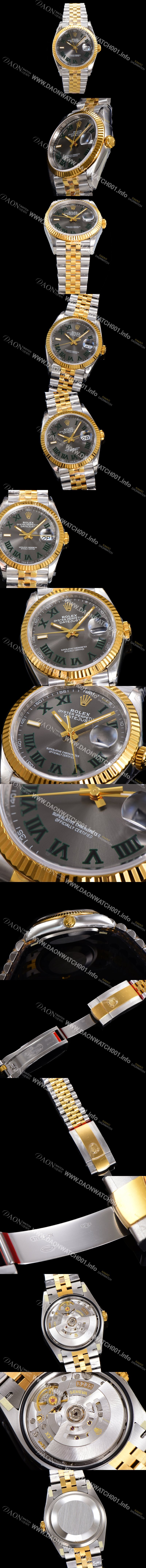 로렉스 남성용 904L스틸!! 2023신형 데이져스트 36mm II m126233-0015 !! 18K 옐로골드 그레이다이얼 브레이슬릿 신형 Cal.3235 오토매틱 무브먼트 ROL29324 Ⅳ