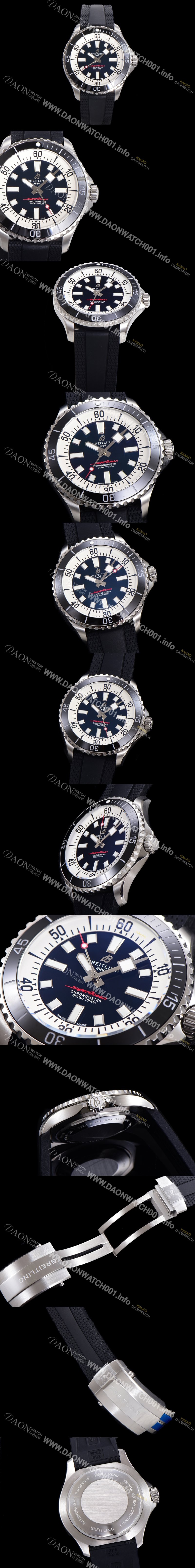 브라이틀링 뉴 다이버워치 남성용 슈퍼오션 44mm 오토매틱 ETA2824-2 타입 크로노미터 우레탄줄 세라믹베젤 블루다이얼  bre74824 Ⅳ