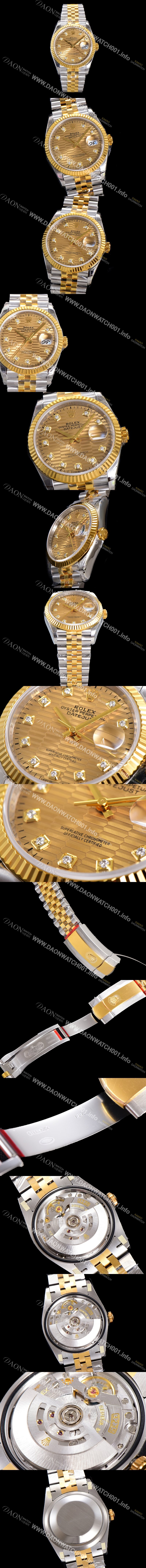 로렉스 남성용 904L스틸!! 2023신형 데이져스트 36mm II M126233 !! 18K 옐로골드 골드다이얼 브레이슬릿 신형 Cal.3235 오토매틱 무브먼트 ROL29322 Ⅳ