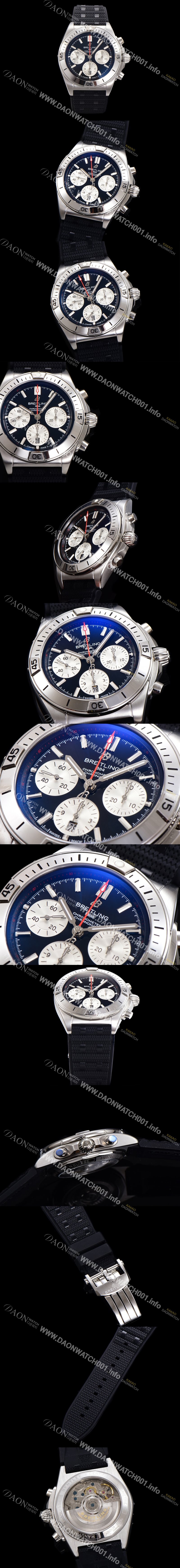 브라이틀링 남성용 크로노맷 B01 오토매틱 ETA7750-2 타입 42mm 금장시계 우레탄줄 블랙다이얼 bre65312 Ⅳ