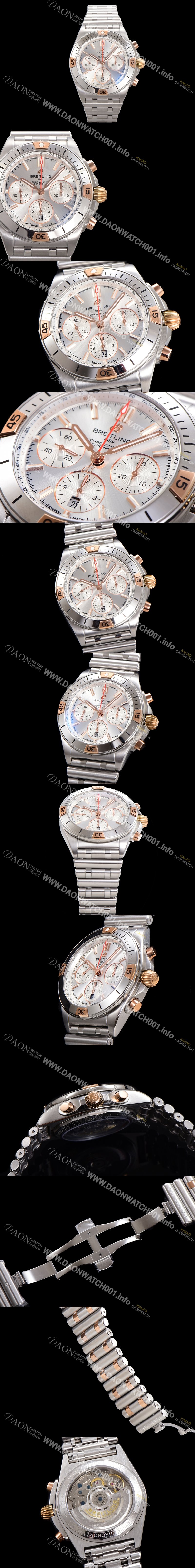 브라이틀링 남성용 크로노맷 B01 오토매틱 ETA7750-2 타입 42mm 메탈줄 실버다이얼 bre39082 Ⅳ
