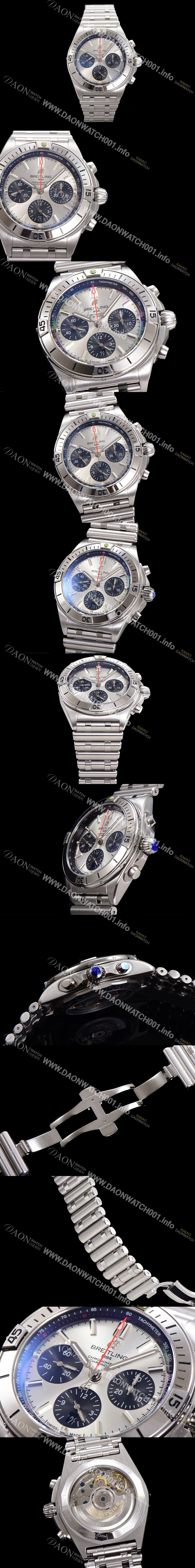 브라이틀링 남성용 크로노맷 B01 오토매틱 ETA7750-2 타입 42mm 메탈줄 실버다이얼 bre90568 Ⅳ