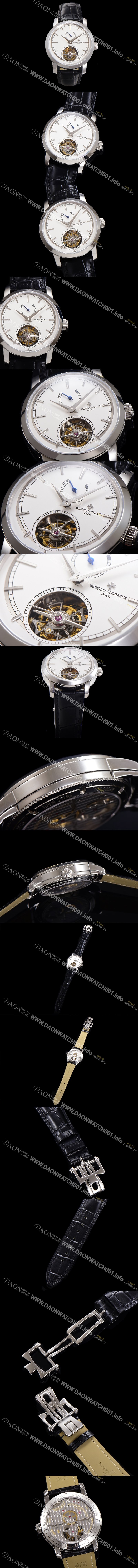 바쉐런콘스탄틴 남성용 트레디셔널 투어빌론 자동형   42mm 가죽줄 화이트다이얼 vac60493 Ⅳ
