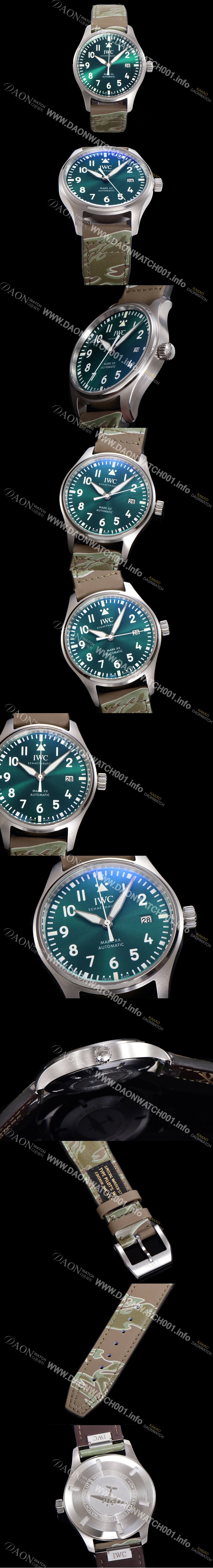 아이더블유씨 남성용 파일럿 마크18 IW328205 오토매틱 40mm 가죽줄 그린 다이얼 iwc9202 Ⅳ