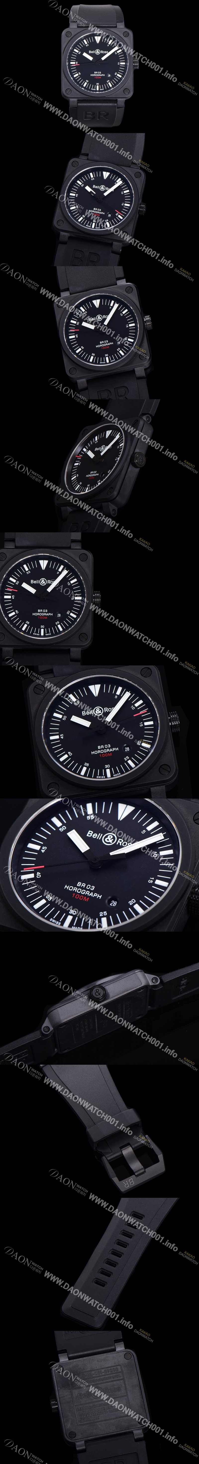 벨엔로즈 남성용 BR03-92 다이버 세라믹 오토매틱 9015 타입 42mm 우레탄줄 블랙 다이얼 bel80302 Ⅳ