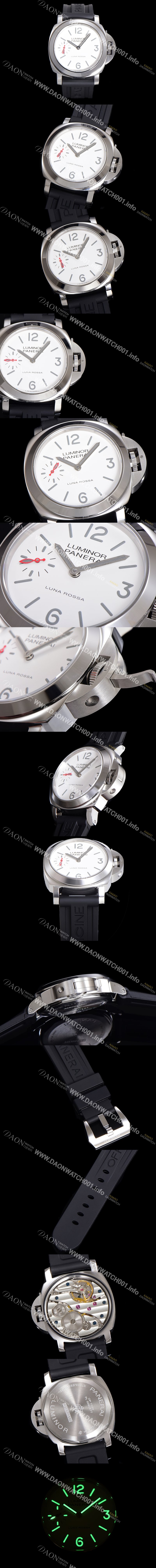 파네라이 남성용 루미노르 PAM01342 화이트 다이얼 44mm 오토매틱 수동형 무브먼트 PAN4827 Ⅳ