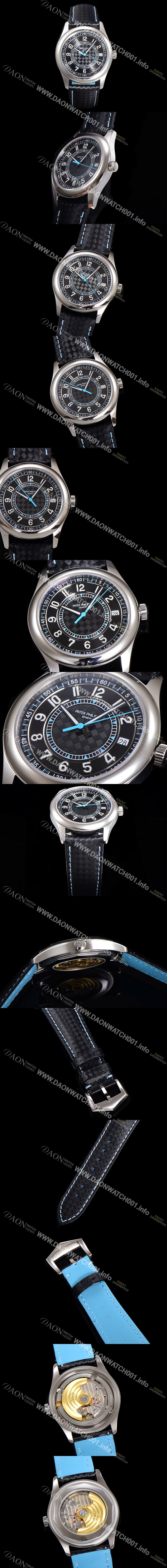 파택필립 남성용 칼라트라바 Ref.6007G-011 오토매틱 Cal.324 타입 40mm 가죽줄 블랙다이얼 pat78243 Ⅳ