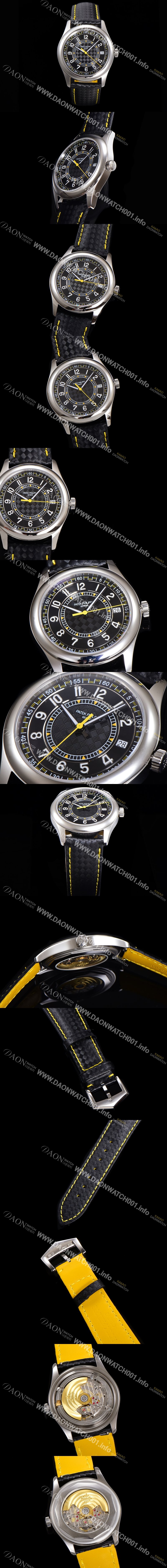 파택필립 남성용 칼라트라바 Ref.6007G-011 오토매틱 Cal.324 타입 40mm 가죽줄 블랙다이얼 pat78244 Ⅳ