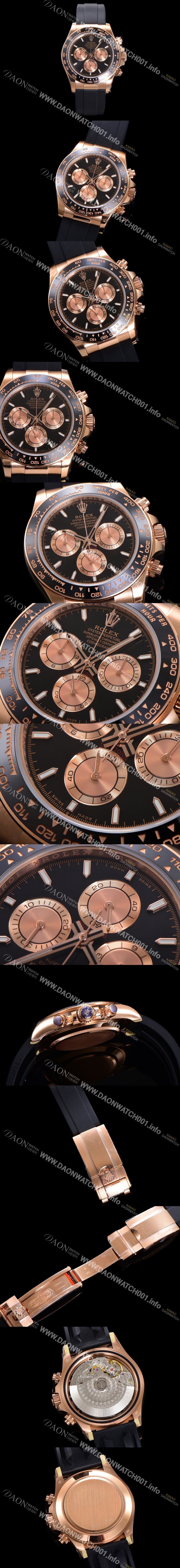 로렉스 남성용 코스모그래프 데이토나 m126515ln-0002 세라믹 베젤 18K 로즈골드 40mm 크로노그래프 7750 오토매틱 무브먼트 블랙 다이얼 rol5327 Ⅳ