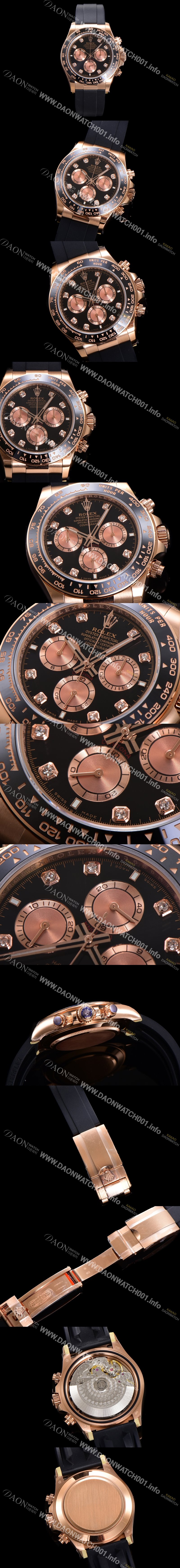 로렉스 남성용 코스모그래프 데이토나 m126515ln-0004 세라믹 베젤 18K 로즈골드 40mm 크로노그래프 7750 오토매틱 무브먼트 블랙 다이얼 rol5328 Ⅳ