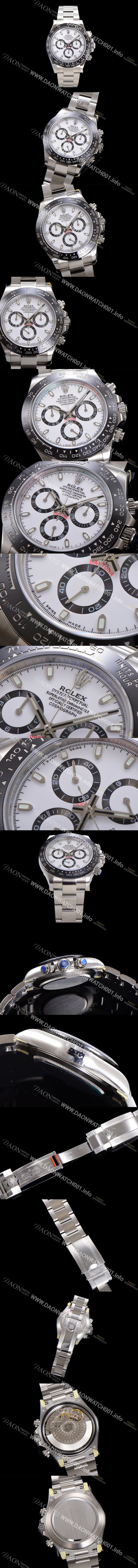 로렉스 남성용 코스모그래프 데이토나 m116500ln-0001 세라믹 베젤 40mm 크로노그래프 7750 오토매틱 무브먼트 화이트 다이얼 rol5318 Ⅳ