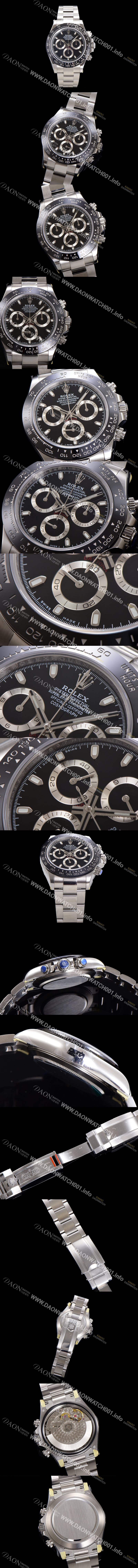 로렉스 남성용 코스모그래프 데이토나 m116500ln-0002 세라믹 베젤 40mm 크로노그래프 7750 오토매틱 무브먼트 블랙 다이얼 rol5319 Ⅳ