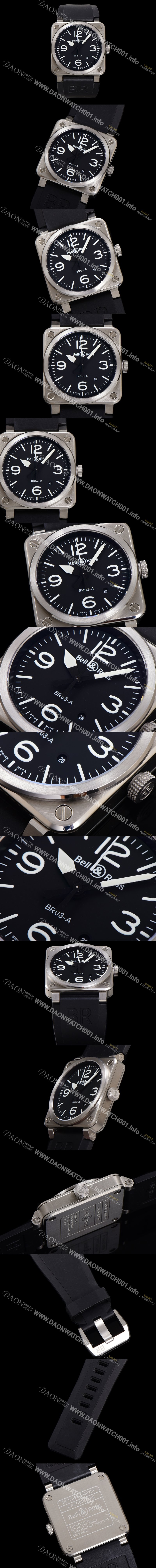 벨엔로즈 남성용 인스트루먼트03 BR03A-D-BL-STSRB 오토매틱 9015타입 42mm 우레탄줄 블랙 다이얼 bel4113 Ⅳ