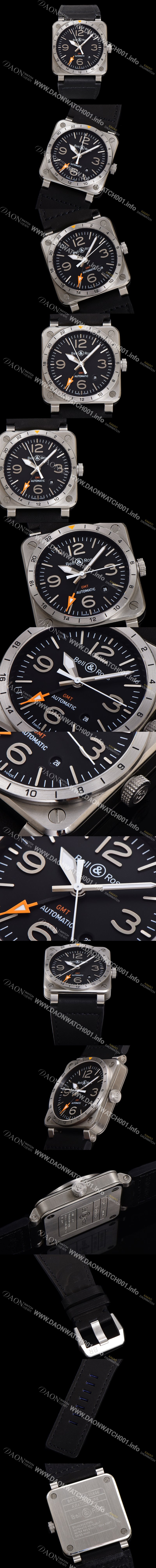 벨엔로즈 남성용 인스트루먼트03 BR0393-GMT-STSCA 오토매틱 2836-타입 42mm 우레탄줄 블랙 다이얼 bel4116 Ⅳ