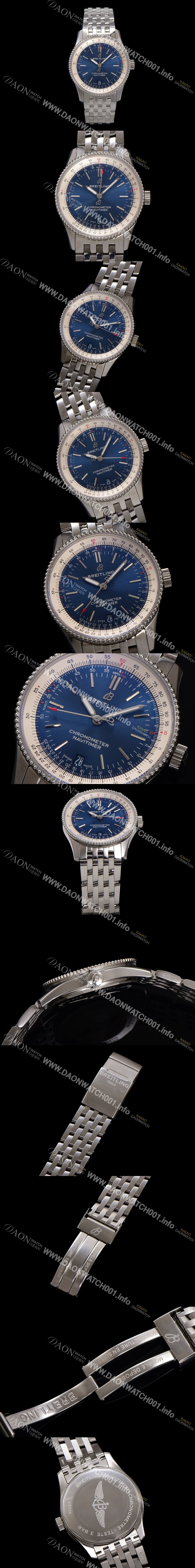 브라이틀링 남성용 네비타이머 A17325211C1A1 크로노그래프 오토매틱 2824타입 38mm 메탈줄 블루 다이얼 bre6025 Ⅳ