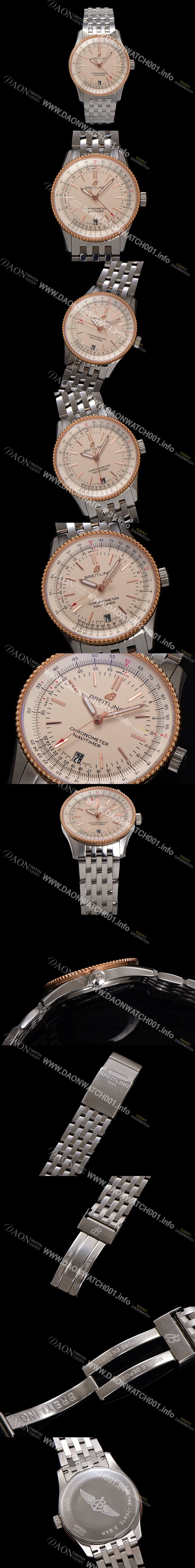 브라이틀링 남성용 네비타이머 U17325211G1A1 크로노그래프 오토매틱 2824타입 38mm 메탈줄 화이트 다이얼 bre6027 Ⅳ