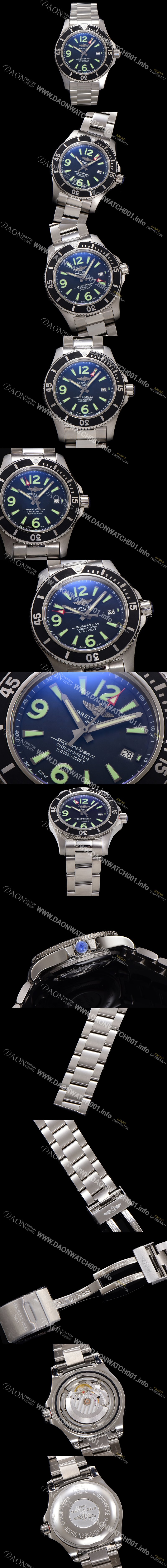 브라이틀링 남성용 슈퍼오션 A17367D71B1S1 오토매틱 2824타입 44mm 메탈줄 블랙 다이얼 bre6047 Ⅳ