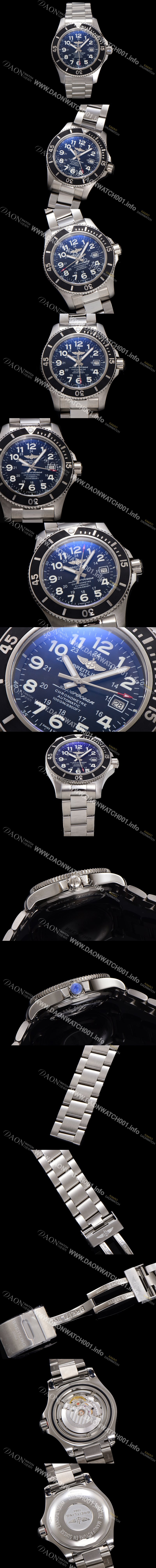 브라이틀링 남성용 슈퍼오션 A17392D71B1A1 오토매틱 2824타입 44mm 메탈줄 블랙 다이얼 bre6048 Ⅳ