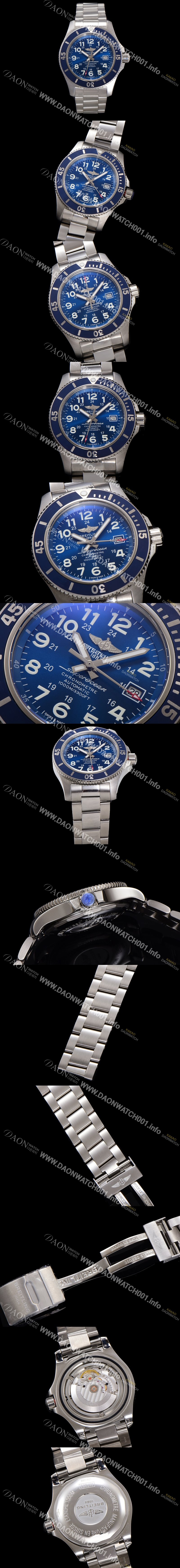 브라이틀링 남성용 슈퍼오션 A17392D81C1A1 오토매틱 2824타입 44mm 메탈줄 블루 다이얼 bre6049 Ⅳ
