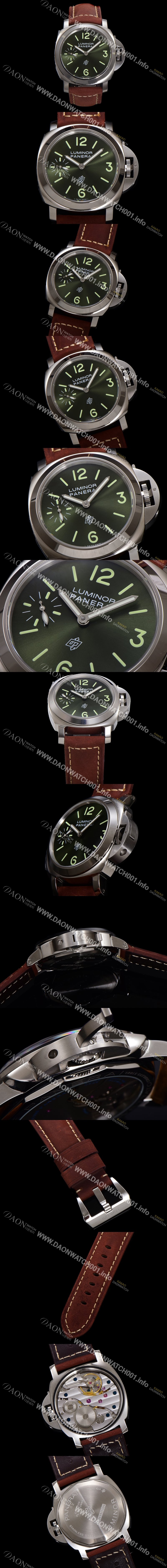 파네라이 남성용 루미노르 PAM01624 3데이즈 수동형 무브먼트 44mm 그린 다이얼 pan5229 Ⅳ