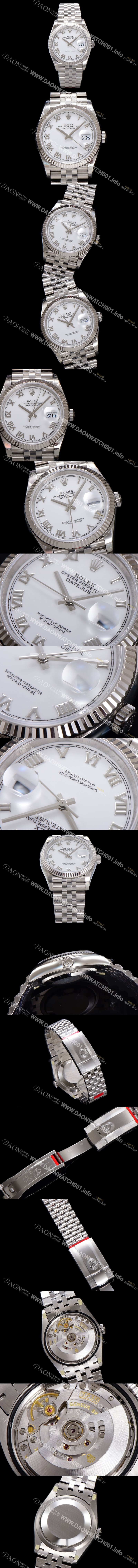 로렉스 남성용 904L스틸!! 신형 데이저스트 36mm II m126234-0025 오토매틱 Cal.3235 무브먼트 로마인덱스 화이트 다이얼 rol5385 Ⅳ
