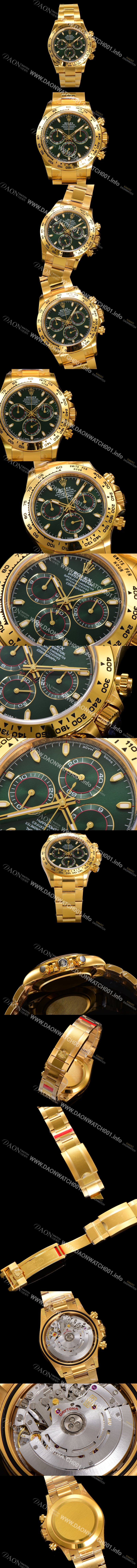 로렉스 남성용 New 데이토나 헐크 1:1수제공정형 m116508-0013 '존 메이어' 옐로우골드 40mm 오토매틱 Cal.4130 무브먼트 그린 다이얼 rol5386 Ⅳ