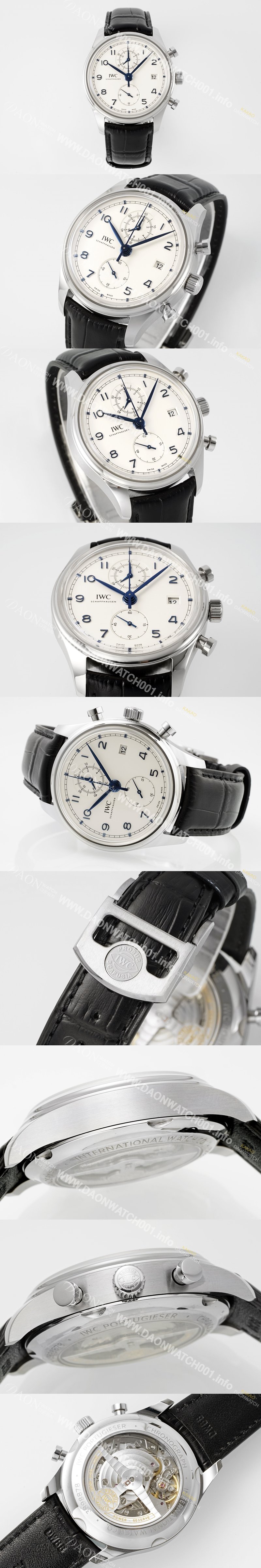 아이더블유씨 남성용 포루투기즈 IW390303 크로노그래프 42mm 오토매틱 무브먼트 화이트 다이얼 iwc4098 Ⅳ