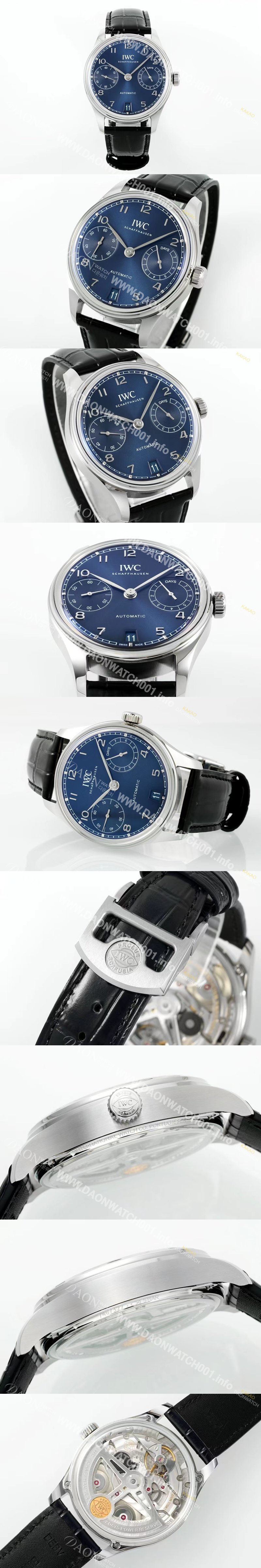 아이더블유씨 남성용 포루투기즈 IW501704 세븐데이즈 42mm 오토매틱 무브먼트 블루 다이얼 iwc4100 Ⅳ