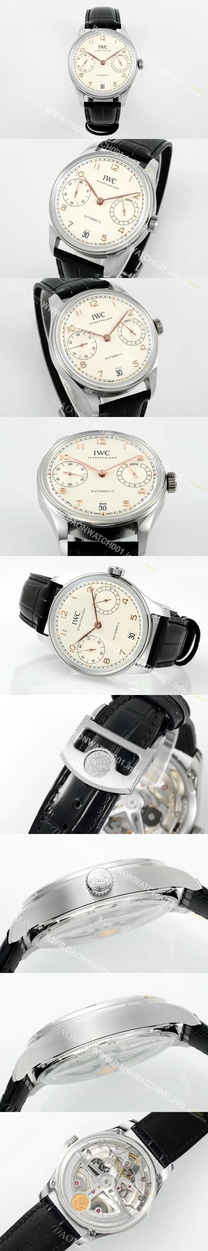 아이더블유씨 남성용 포루투기즈 IW501701 세븐데이즈 42mm 오토매틱 무브먼트 화이트 다이얼 iwc4101 Ⅳ