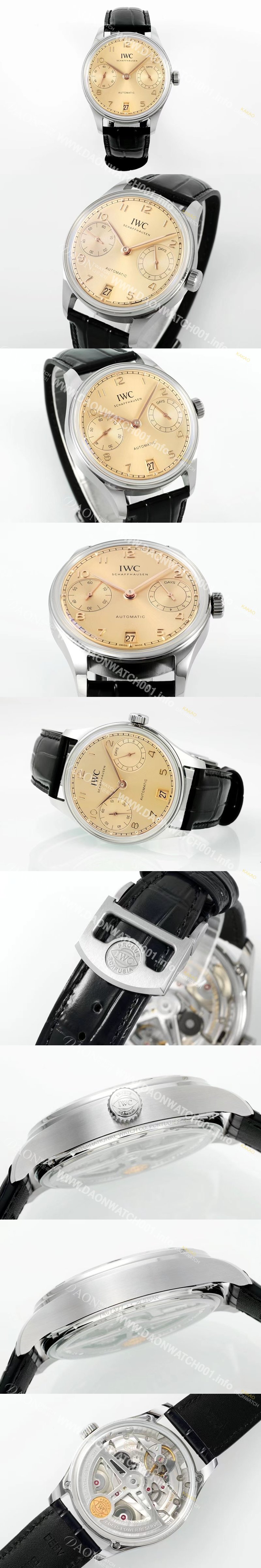 아이더블유씨 남성용 포루투기즈 IW501705 세븐데이즈 42mm 오토매틱 무브먼트 골드 다이얼 iwc4102 Ⅳ
