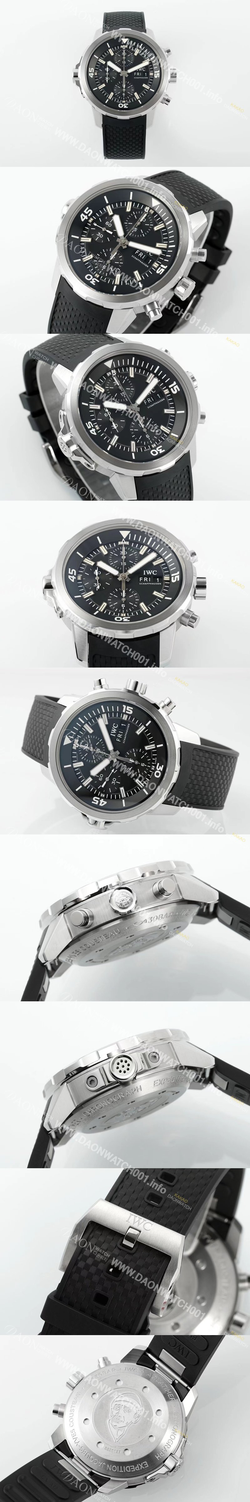 아이더블유씨 남성용 아쿠아타이머 IW376803 크로노그래프 베스트 에디션 44mm 오토매틱 무브먼트 블랙 다이얼 iwc4113 Ⅳ